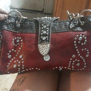 Rustic coutures red handbag